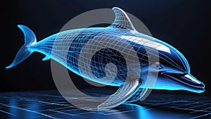 3d wireframe model of a dolphin the design shoul ai generated