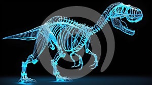 3d wireframe model of a trex skeleton the design ai generated