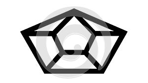 3D Wireframe Pentagon: Abstract Geometric Structure, vector design Generative AI