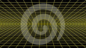 3D wireframe perspective grid room template design vector illustration background.