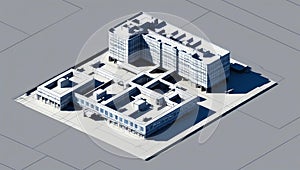3d wireframe render of a hospitals architecture abstra ai generated