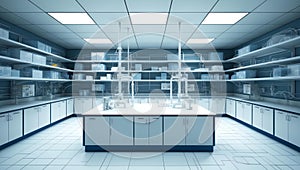 3d wireframe render of a research laboratories archite ai generated