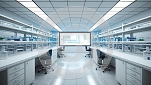 3d wireframe render of a research laboratories archite ai generated