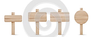 3d wood board signpost set