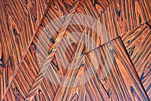 3D wood wall panels. Wood veneer wall panels with geometric shapes. Rosewood reconstituted veneer