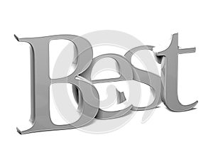 3D Word Best on white background photo