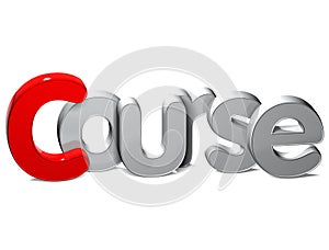 3D Word Course over white background.