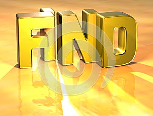 3D Word Find on gold background