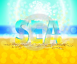 3d word sea, vector background