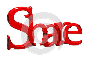 3D Word Share on white background