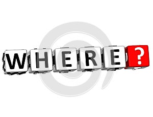 3D word Where with question mark.