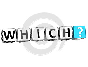 3D word Which with question mark.