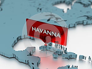 3d world map sticker - City of Havanna photo