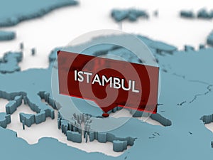3d world map sticker - Istambul photo