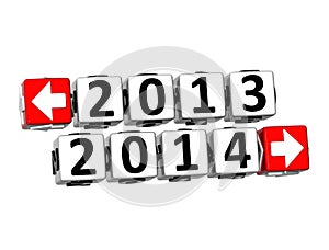 3D Year 2013 year 2014 Button Click Here Block Text