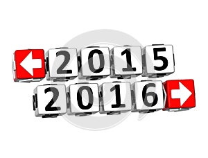 3D Year 2015 year 2016 Button Click Here Block Text