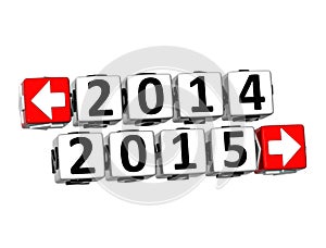 3D Year 2014 year 2015 Button Click Here Block Text