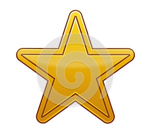 Nice illustration of a 3d look Gold star on white background.