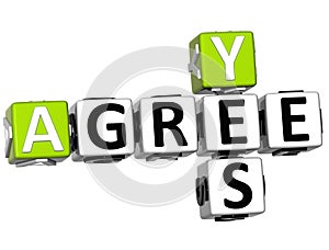 3D Yes Agree Crossword