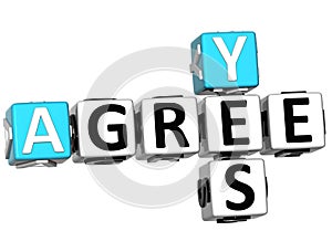 3D Yes Agree Crossword