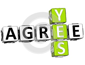 3D Yes Agree Crossword