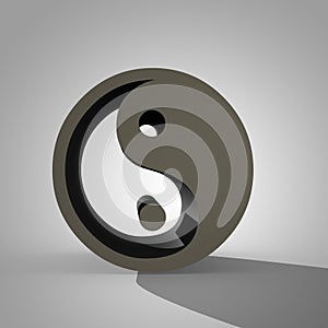 3d Yin and Yang sign, Chinese symbol of Taoism photo