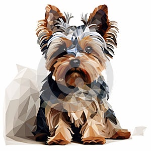 3d Yorkshire Terrier Art: Raw Materials Inspired Graphic Illustration