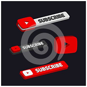 3d youtube subscribe button