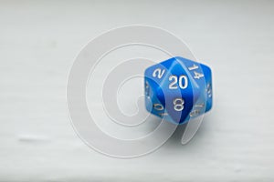 D20 Blue Polyhedral Dice Playing Dungeons and Dragons