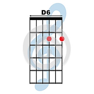 D6 guitar chord icon