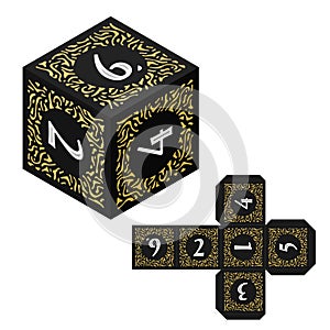 D6 Isometric Dice for Boardgames With Paper Unwrap Template