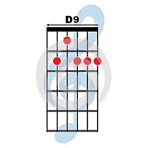 D9 guitar chord icon