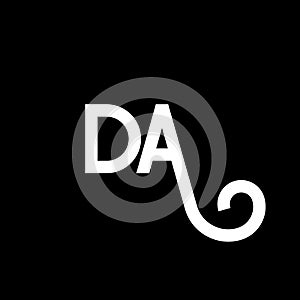 DA letter logo design on black background. DA creative initials letter logo concept. da letter design. DA white letter design on