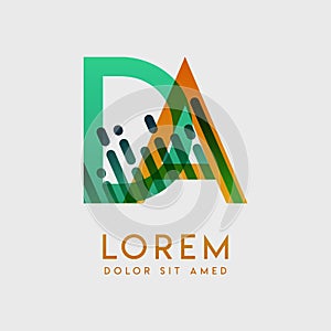 DA logo with the theme of galaxy speed and style that is suitable for creative and business industries. AD Letter Logo design for