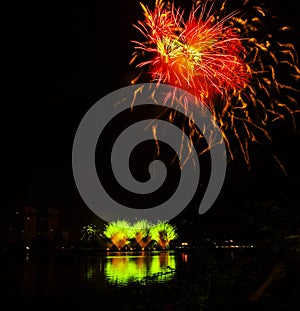 Da Nang city, Vietnam ,30 April 2018 : Danang International Fireworks Competition will be held every 2 years.