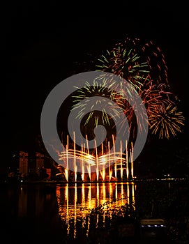 Da Nang city, Vietnam ,30 April 2018 : Danang International Fireworks Competition will be held every 2 years.