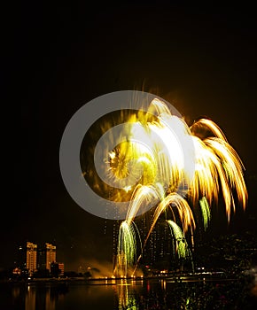 Da Nang city, Vietnam ,30 April 2018 : Danang International Fireworks Competition will be held every 2 years.