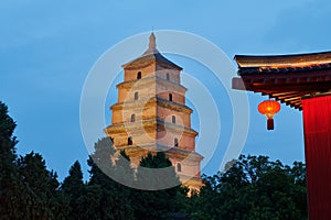 The Da-yan pagoda at night