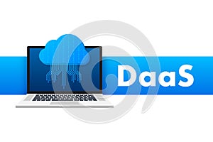DaaS - Desktop as a Service. Cloud based software. Vector stock illustration.