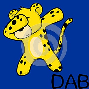 Dab dabbing pose jaguar kid cartoon