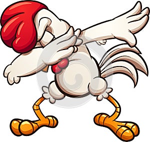 Dabbing cartoon chicken or rooster