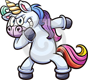 Dabbing cartoon unicorn