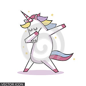 Dabbing Unicorn Vector