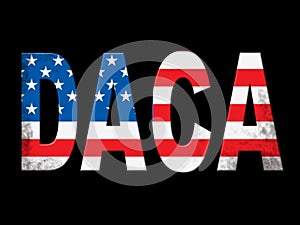 Daca Kids Dreamer Legislation Flag For Us Immigration - 2d Illustration