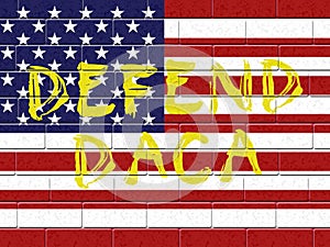 Daca Kids Dreamer Legislation Flag For Us Immigration - 2d Illustration