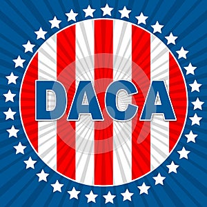 Daca Kids Dreamer Legislation Flag For Us Immigration - 2d Illustration