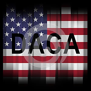 Daca Kids Dreamer Legislation Flag For Us Immigration - 2d Illustration