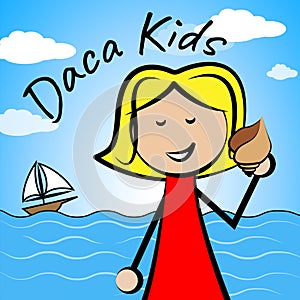 Daca Kids Dreamer Legislation For Us Immigration - 2d Illustration