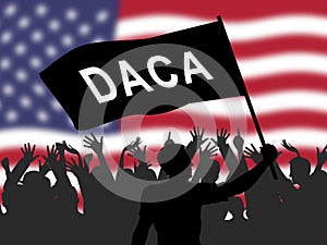 Daca Protest For Dreamers Deal Road To Citizenship - 2d Illustration