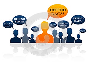 Daca Protest For Dreamers Deal Road To Citizenship - 2d Illustration photo